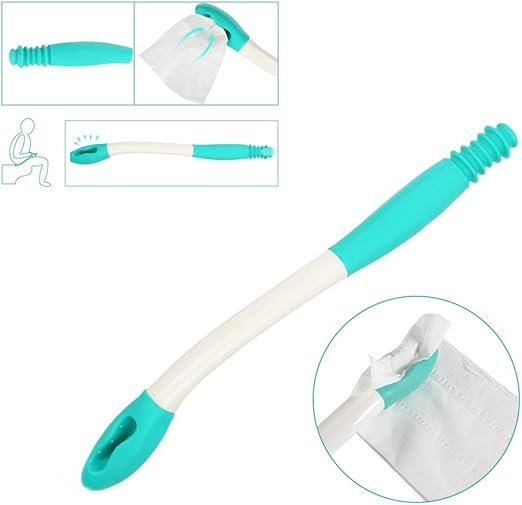 Toilet Aid Wiper Self Assist Bathroom Bottom Butt Wipe Helper Wand Long Reach Comfort Wipe Tool Paper Tissue Pregnant Surgery Seniors Arm Handicap Ba