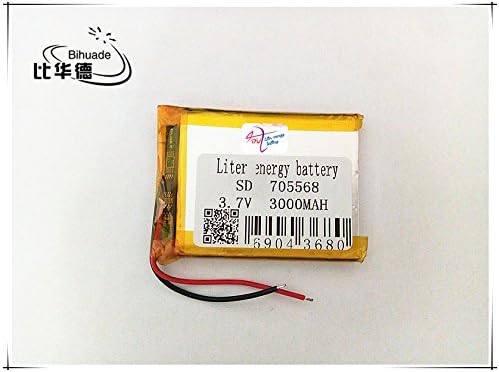 BIHUADE 3.7V 3000MAH 705568 Lithium Polymer Li-Po Rechargeable Battery for DIY Mp3 MP4 MP5 GPS