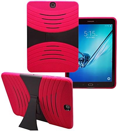 iRhino For 2015 Samsung Galaxy Tab S2 9.7" model number SM-T810 Heavy Duty Armor Rugged Hybrid Kickstand Protective Cover Case (NOT FOR TAB S2 8.0 SM-T710) (Red and Black)
