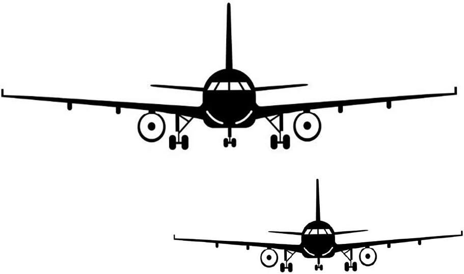 LELE LIFE 2Pcs Airplane Wall Sticker Black Removable DIY Aircraft Decal Kids