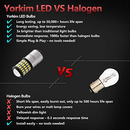 image for Yorkim Super Bright 1157 LED Bulbs, 1157 Brake Light Bulb, 9-30V 1157 