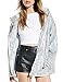 Haoduoyi Womens Silver Holographic Sequin Hooded Jacket/ Crop T Shirt