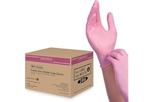 TRONEX 9672 Nitrile Disposable Gloves, Medical Grade Exam Gloves, Chemo Rated, Fingertip Textured, Powder Free, Latex Free, Pink, X-Small, Case of 2000