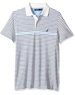 Men's Short Sleeve Yarn Dyed Stripe Polo Shirt