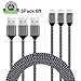 Micro USB Cables, 3Pack 6ft Premium Super-Durable High Speed Sync & Charge Cable for Android Smartphones, Tablets, MP3 and More(Carbon Black)