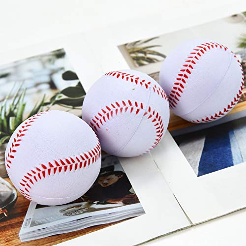 Pomeat Foam Baseball, 3Pcs Squeeze Sport Balls Foam Replacement Baseballs for Kids Sports Themed Party Favor Toys and Stress Relief