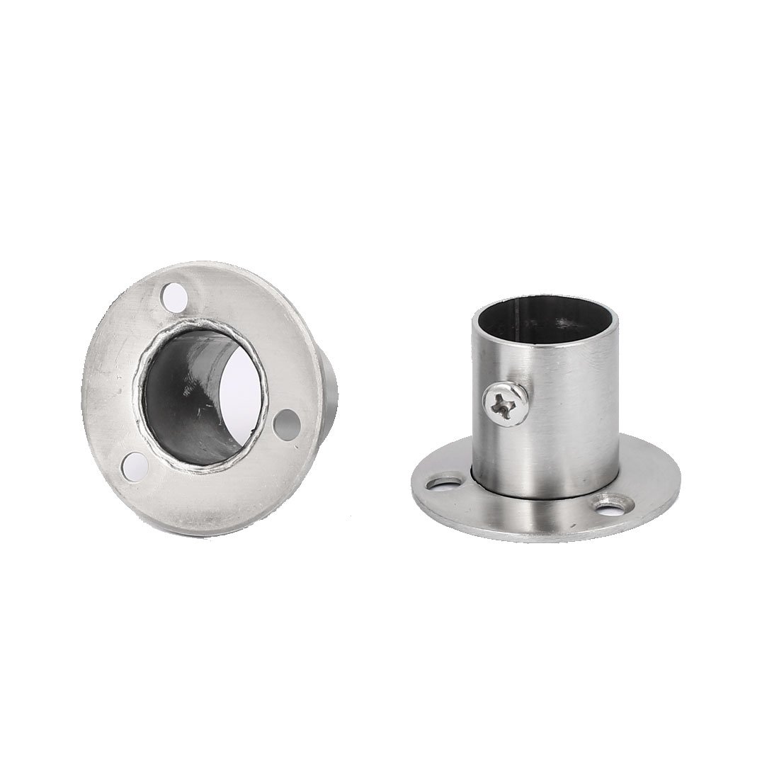 Sourcingmap 25mm Dia Tube Wardrobe Hanging Round Rod Rail End Support Bracket Socket 2pcs