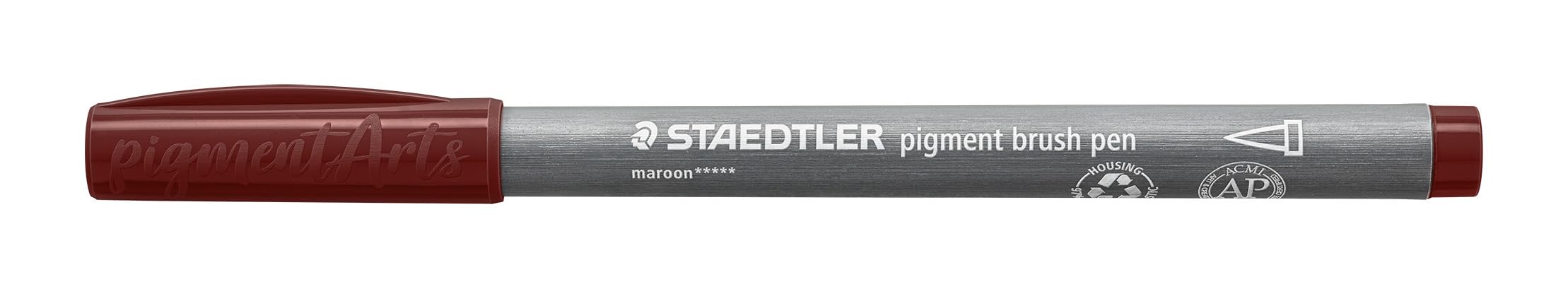 STAEDTLER 371-729 Pigment Arts Brush Pen - Maroon (Box of 10)