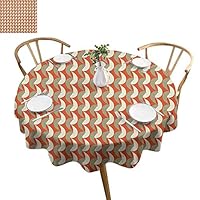 Flyerer Geometric Dust-Proof Tablecloth Abstract Ornamental Elements Surreal Modern Artwork Pale Toned Suitable, Styles and Sizes of tablecloths D 54" Vermilion Cream Sage Green