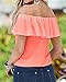 ICOOLTECH Women's Off Shoulder Boho Shirt Loose Blouses Casual Crop Tops (XL(US 8-10), Pink)