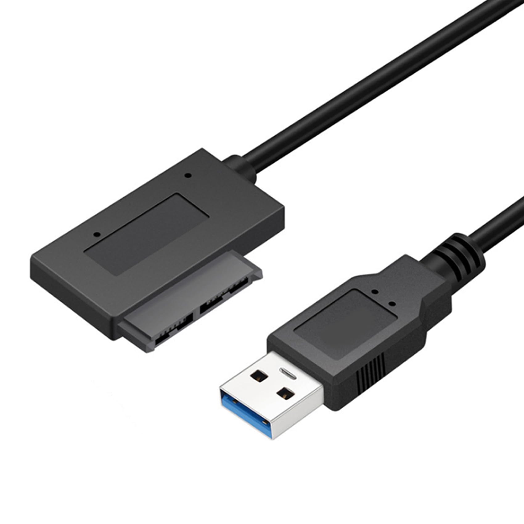 EasyULT USB 3.0 to 7+6 13Pin Slimline SATA Cable Adapter, 90 Degree Angled Hard Disk Driver SSD Adapter Cable, for Laptop CD DVD Rom Optical Drive, 20CM optical DVD drive
