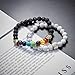 Hicarer 2 Pieces Lava Bead Bracelets Pet Memorial Bracelets Rainbow Bridge Bracelets and 2 Pieces Cards for Men and Women