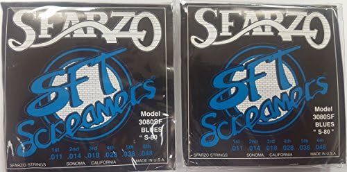 2 Sets SFARZO SFT Screamers Electric Guitar Strings 3080SF S-80 Blues 11-48