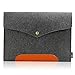 Lavievert Gray Felt Case Real Leather Bottom Bag Magnetic Button Sleeve for Apple 13