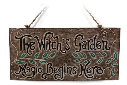 'The Witch's Garden. Magic Begins Here' Sign for Home or Garden Gift - great sign for shed