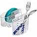 iDesign Plastic Kitchen Sink Saddle Protector Caddy, Flatware, Silverware, Utensils Organizer and Sponge Holder, 6
