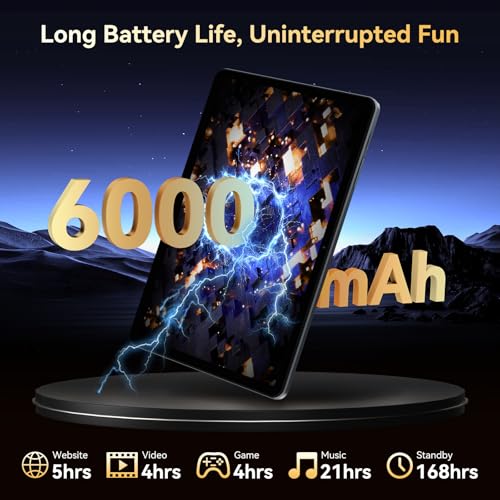 TABWEE T80 Android 15 Touch Tablet - 18GB+128GB (2TB TF Expandable), 10-inch Tablet, 6000mAh Battery, 5MP Camera, Gemini AI 3.1 Pro, 5G WiFi, GPS, Face ID, Tablet with Keyboard, Mouse, Case & Stylus