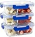 [LIFETIME LIDS] LARGE Premium 3 Sets 3 Compartment Glass Meal Prep Containers 3 Compartment with Snap Locking Lids, BPA-Free, Microwave, Oven, Freezer, Dishwasher Safe (4.5 Cup, 36 Oz, Rectangle)