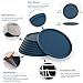 Barvivo Silicone Coasters with Holder Set of 8 - Cup Coasters for Indoor and Outdoor, Perfect Durable Coaster for Tabletop Protection, Anti Slip, Suitable for All Drinks and Table Types - Blue
