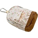 Mini Backpack Coin Purse, Canvas Key Chain Wallet, Floral Design Zipper Pouch, Coin Purses and Pouches (Apricot)