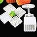 New Mooncake Moon Cake Square Mold Mould Flowers Plants 4 Stamps