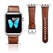 Icarercase Vintage Series Leather Strap with Metal Clasp Buckle for Apple iWatch (Brown, 38mm)