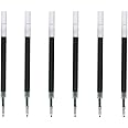 Moma Muji Smooth Writing Gel Ink Ballpoint Pen Refills, Black 0.5 mm, 6 Pack (Japan Import)