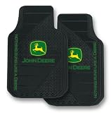 Plasticolor John Deere Factory Style Logo Trim-to-Fit Molded Passenger/Driver Front Floor Mats - Set of 2