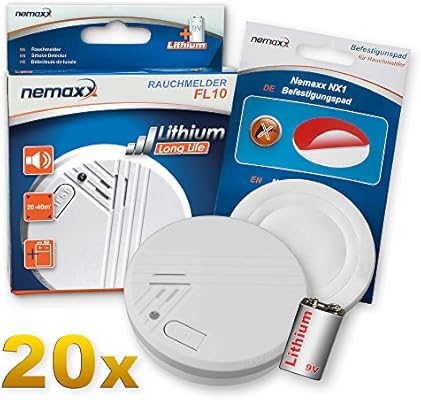 Detector de Humo VDS Nemaxx FL10, Alarma de Humo de Alta Calidad, Certificado Según los Estándares VDS y la Norma EN14604 - con Batería de Litio DE 10 Años ...
