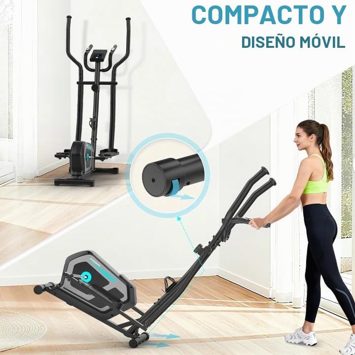 Bicicleta Elíptica,3 en 1 Máquina Elíptica para Casa con 16 Niveles de Resistencia,Monitor LCD, Bluetooth App y Soporte para Dispositivos,Pedal Antideslizante, Ejercicio Peso máximo 287LBS