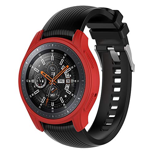 Lywey 1PC Soft TPU Prevent Scratches Protection Silicone Full Case Cover Best for Gear S3 Frontier/Galaxy Watch 42MM / 46MM (42MM, Red) - Thumbnail 4