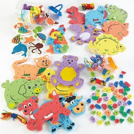 House of Kids 24 Farm Shapes for lacing board