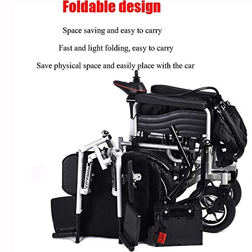 SISHUINIANHUA Electric Wheelchair Carbon Steel Material Intelligent Folding Powerful Safe Dual Silent Motor Electromagnetic Vehicle System Durable Wheelchair for Disabled Elderly - Thumbnail 2