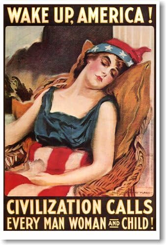 Wake Up America - Civilization Calls - Vintage WW2 Reprint Poster