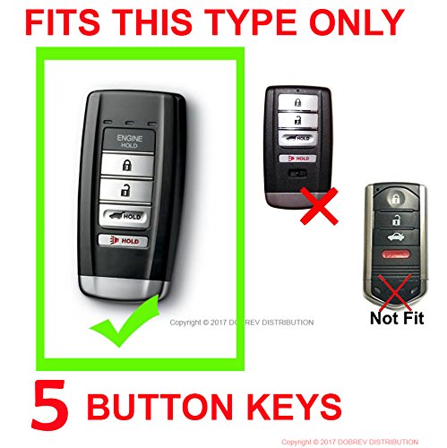Massimiliano Incas Dobrev 5 Buttons Silicone Smart Key Case Rubber Cover Skin Fob Holder for Acura MDX RDX RLX ILX TLX Smart Key