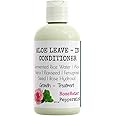 Aloe Leave-In Conditioner, Moisturizing Hair Primer and Detangler, Repair Damage and Prevent Frizz, Aloe Vera, Flaxseedgel, Rice Water & Vitamin B5, (RoseWater+Peppermint)