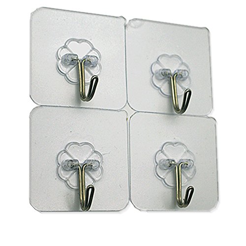 Command Hooks Transparent Heavy Duty Command Hook Wall Mount Hanging Command Hooks Bathroom Kitchen Decorative Command Hooks (4)