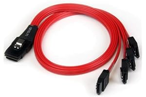 StarTech.com SAS8087S4R50 50cm SFF-8087 to 4X SATA, Internal Mini SAS to SATA Reverse Cable (Red)