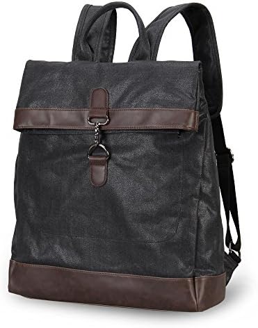 ShowRoom16 Waxed Canvas Backpack with Laptop Compartment for Women Men Vintage Canvas Backpack Travel Rucksack
