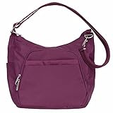 Travelon Anti-Theft Classic Crossbody Bucket Bag (One Size, PLUM)