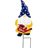 Voumsil Metal Yard Signs Decor for Rust Prevention, Yard Stakes with Gnomes for Outside Garden Yard Lawn Porch Holiday Party(Blue)
