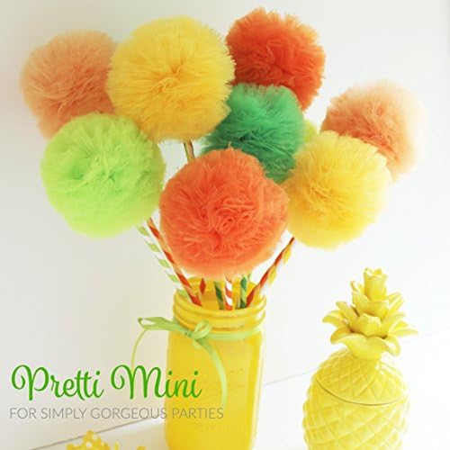 Citrus Tropical Tulle Pom Pom Wands