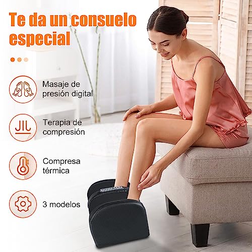 Postura Masajeador de Pies Eléctrico con Calor,Masajeador de Piernas Ajustable de 3 Intensidades, Masajeadores Eléctrico que Puede Relajar los Músculos de la Pantorrilla y el Pie, Masaje de Pies,Familia