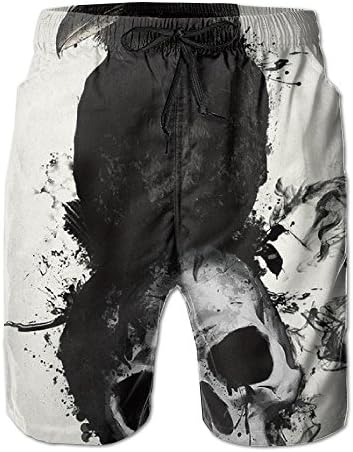 Raven And Skull Guys Swimming Trunks Short Surfing Shorts Basketball