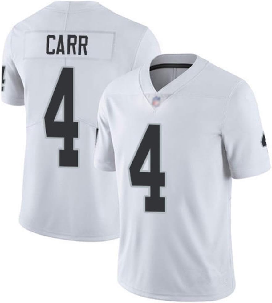 JUNBABY Rugby Jersey, Oakland Raiders 4# Derek Carr, Football T-shirt Men Women