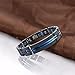 WANGOK Men Bracelet Stainless Steel Bracelets Black and Blue Links with Fashion Sand Blasting Bracelets for Men in 7.9-8.5