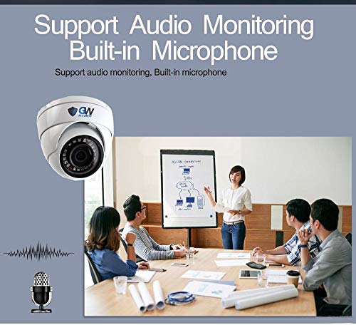 GW Security 8 Channel 4K NVR 5 Megapixel H.265 Security Camera System, 8 Built-in Microphone Audio Recording HD 1920P IP PoE Dome Cameras, QR-Code Connection - Thumbnail 2