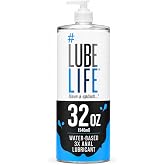 LUBELIFE 3X Anal Lubricant, Thicker Water-Based lube for Men Women 32 Fl Oz | Extra thick anal glide with triple cushion, non-sticky water-based formula, toy and condom compatible, smooth confident glide