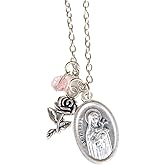 St Therese of Lisieux Necklace Catholic Confirmation Gift for Girls
