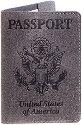 Leather Passport Cover - Passport Holder - Passport Case (Graphite)